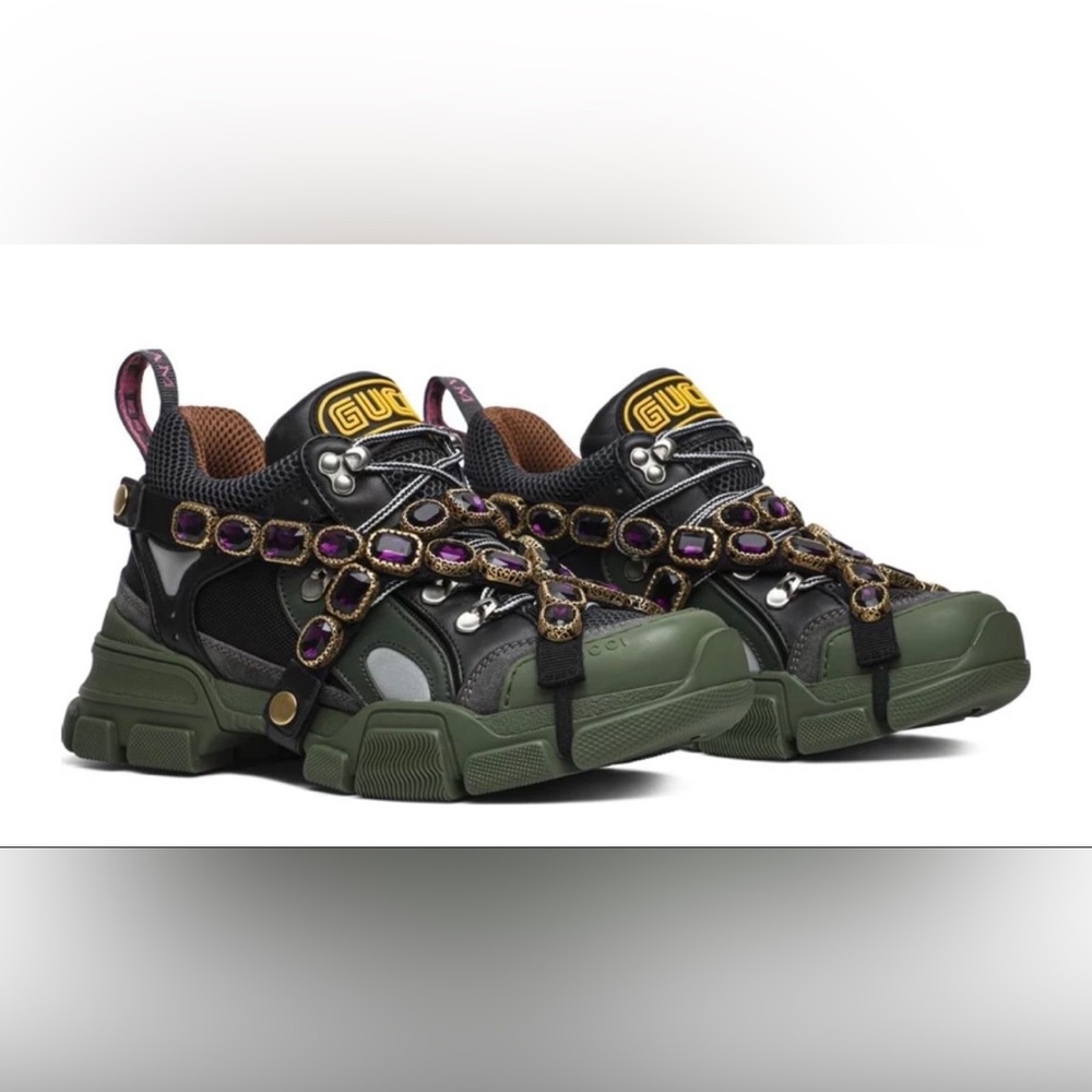 Brand new Mens/ unisex  Gucci Flashtrek Crystals Sneakers size 9.5